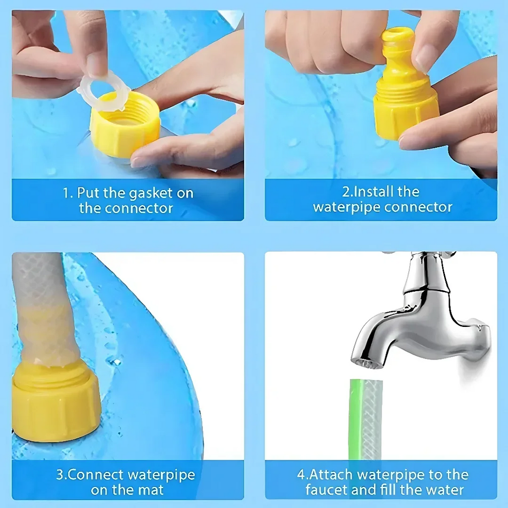 100/150/200cm Summer Pet Swimming Pool Inflatable Water Sprinkler Pad Play Cooling Mat Outdoor Interactive Fountain Toy for Dogs