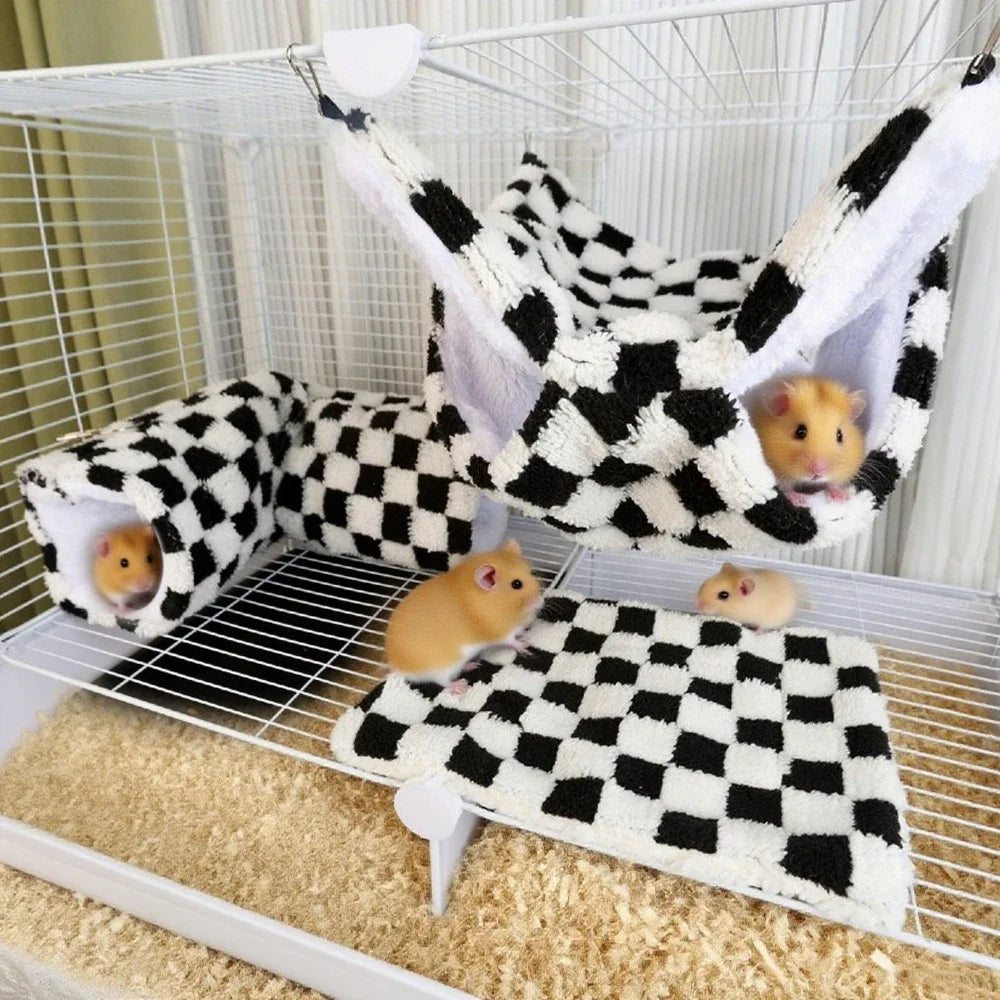 1PC Warm Winter Autumn Fleece Thick Hammock Sleeping Mat Hammock for Small Animal Honey Glider Guinea Pig Hidden Tunnel House