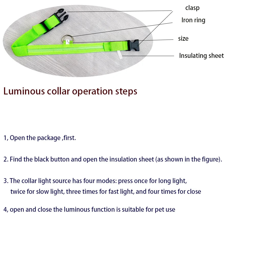 LED Glow Safety Collar for Pets