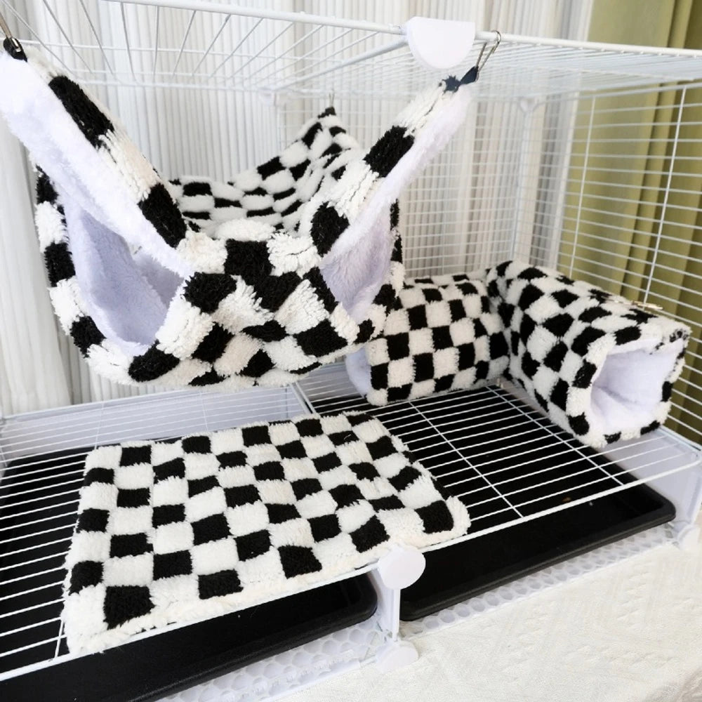 1PC Warm Winter Autumn Fleece Thick Hammock Sleeping Mat Hammock for Small Animal Honey Glider Guinea Pig Hidden Tunnel House